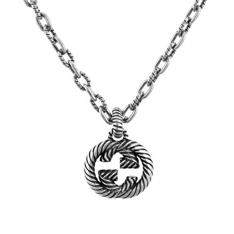 gucci garden silver necklace|gucci interlocking g silver necklace.